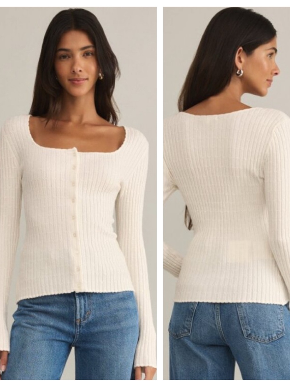 NWT Z Supply Emelie Button Up Sweater in Sea Salt Size Small